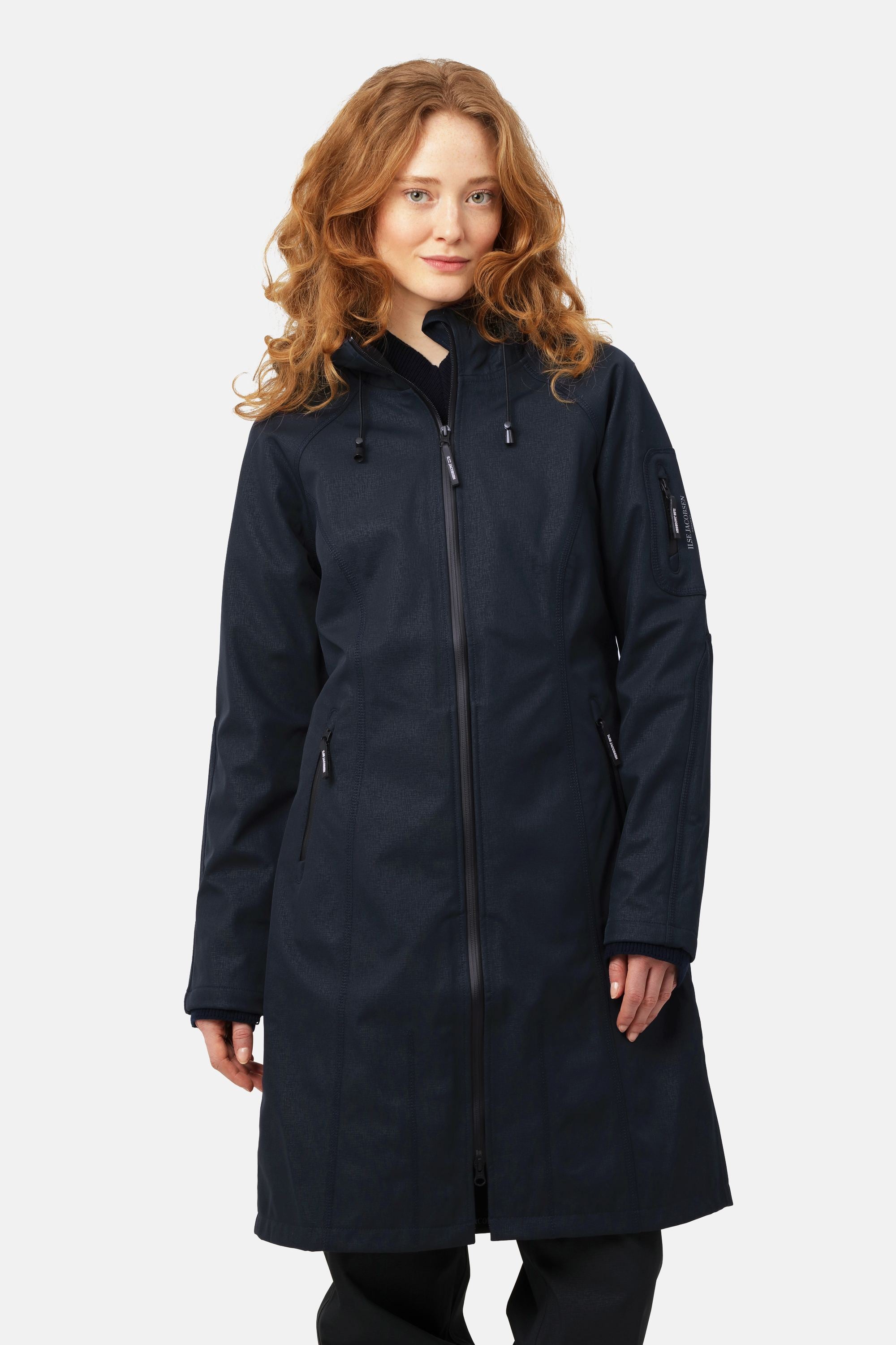 Long Softshell Raincoat - Dark Indigo